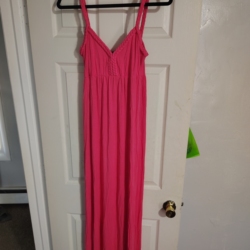 Seven7 Vibrant Pink Braided V-Neck Top
